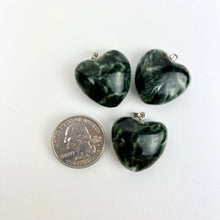Load image into Gallery viewer, Seraphinite | Heart Pendant w/ Silver Hook | 25mm
