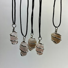 Load image into Gallery viewer, *Tumbled Stone Pendant - Black Cord
