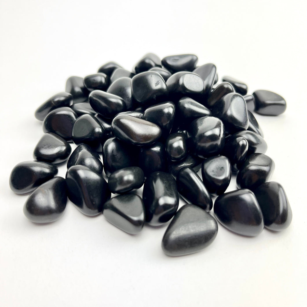 *Black Agate | Tumbled | 20-25mm | 1 lb | India
