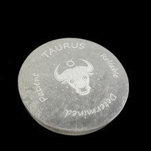 Load image into Gallery viewer, Zodiac Signs | Selenite Disc | 95-100mm | Morocco
