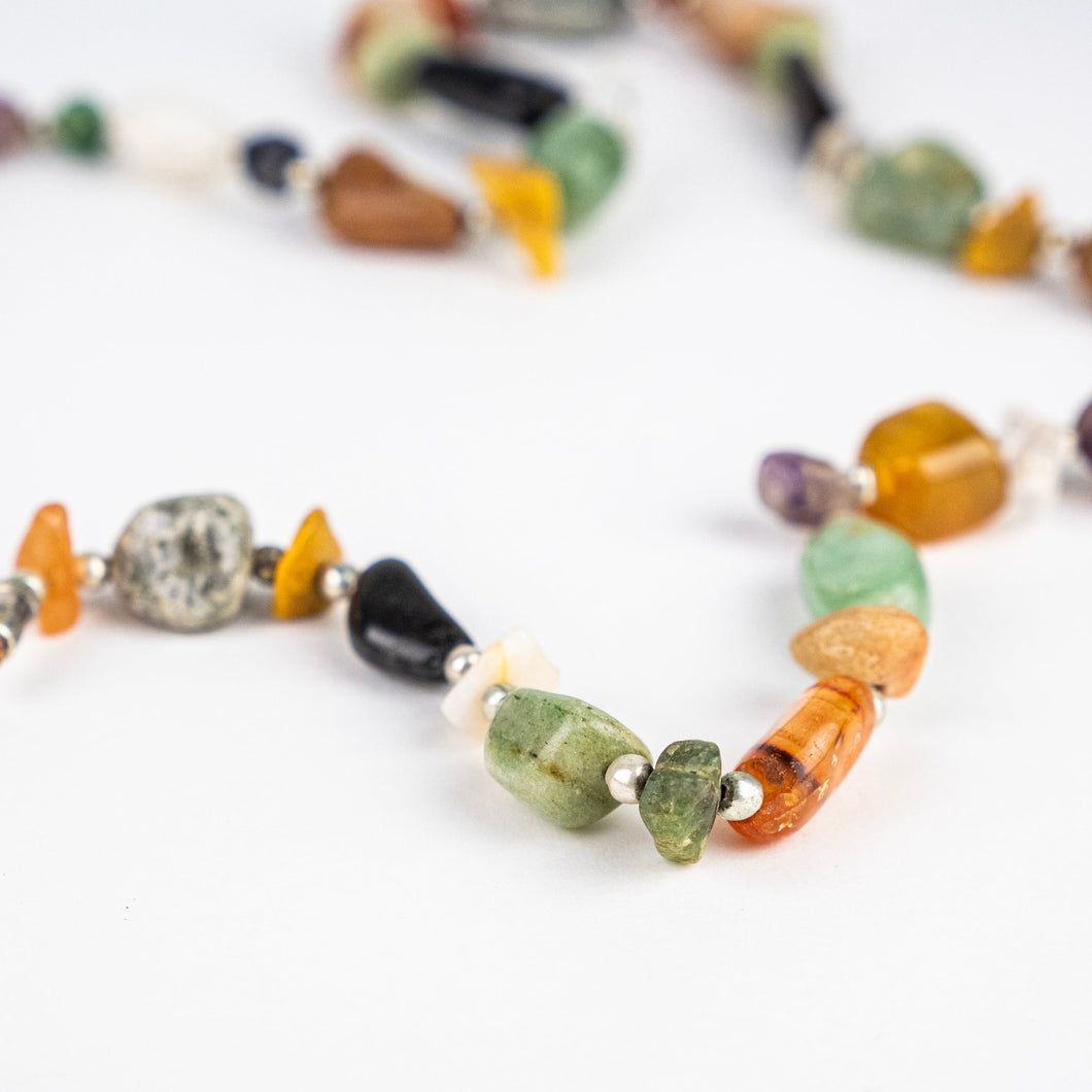 Beggar Bead Necklace | Assorted Agate Beads | India