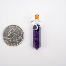 Load image into Gallery viewer, Amethyst | Ohm Capped Pendants
