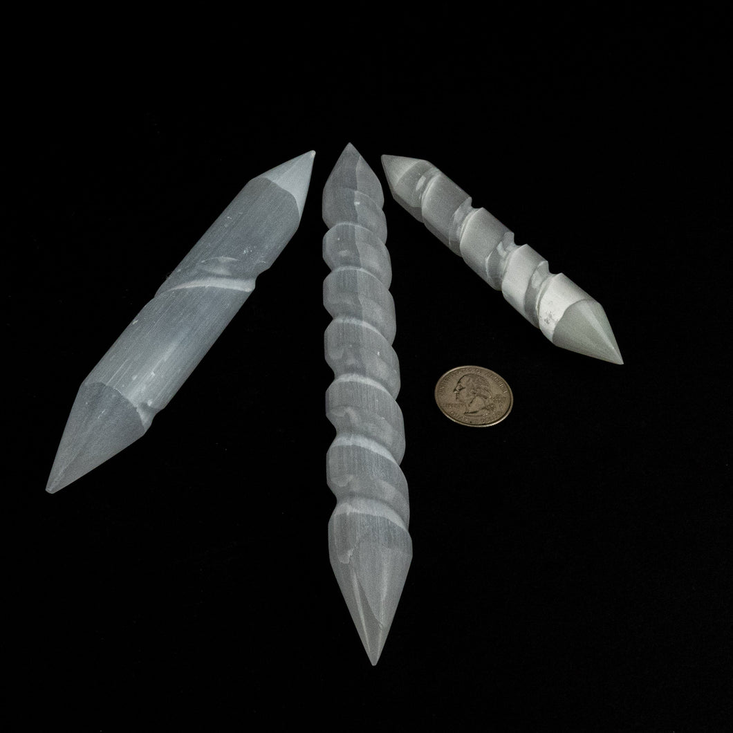 *Selenite Wand Spiral Single & Double terminated | 