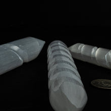 Load image into Gallery viewer, *Selenite Wand Spiral Single &amp; Double terminated | &quot;Wizard&quot; style | 5-6&quot; | Morocco
