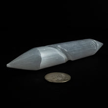 Load image into Gallery viewer, *Selenite Wand Spiral Single &amp; Double terminated | &quot;Wizard&quot; style | 5-6&quot; | Morocco
