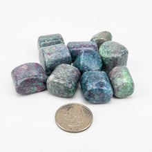 Load image into Gallery viewer, Ruby, Fuchsite, + Kyanite | Tumbled + Shaped | 200g bag | Lg
